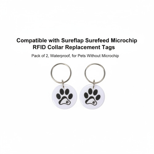 Compatible with Sureflap Surefeed Microchip RFID Collar Replacement Tags, Pack of 2, Waterproof, for Pets Without Microchip (White) 1