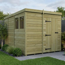 7 x 9 Pent Shed Tanalised (Single Door, With Windows)