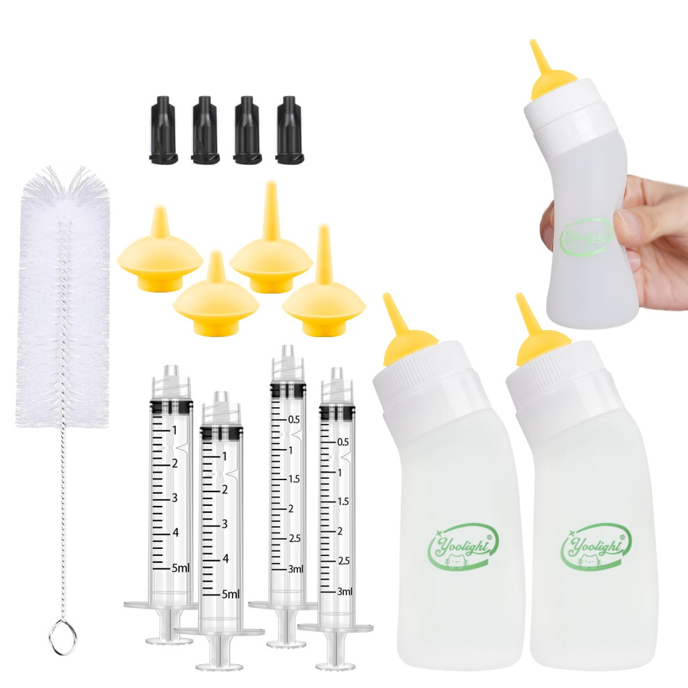 Yoolight Kitten And Puppy Bottle Feeding Kit,Kitten Silicone Bottles,Replaceable Teats Mini And Syringes For Pet Dog Puppy Kitten And Small Baby Anim