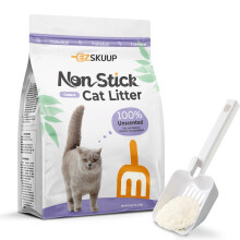 EZSKUUP Non-Stick Ultra Clumping Cat Litter, Dust-Free Unscented Kitty Litter, Made of Pet-Friendly Natural Cassava with Odour Control, Last
