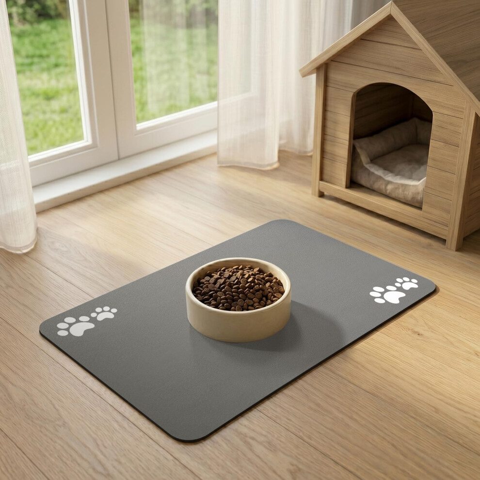 Limnuo Pet Feeding Mat, Absorbent Dog Bowl Mat Cat Food Mat, Quick Dry No Slip Pet Placemat For Food And Water Bowl, No Stains Dog Cat Food Mat Rub