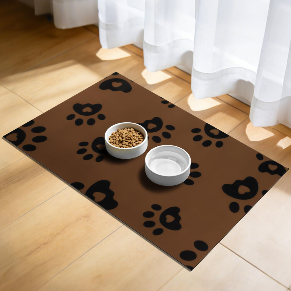 Apxel Pet Feeding Mat 30X50cm, Absorbent Dog Placemat For Food And Water Bowl, Rubber Backing Waterproof No Stains Quick Dry Non Slip Cat Fo
