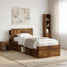 vidaXL Headboard Cabinet with Storage Smoked Oak Engineered Wood