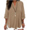 Shirts for Women Oversized Spring Side Button Down long-Khaki S 1