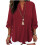Shirts for Women Oversized Spring Side Button Down-Burgundy S 1