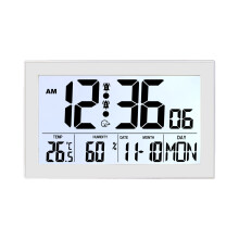 Horloge contemporaine de température et d'humidité, avec-Blanc