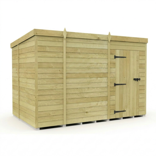 10 x 7 Pent Shed Tanalised (Single Door, No Windows) 1