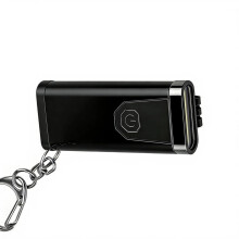 Aluminium-USB-Taschenlampe mit 4 Beleuchtungsmodi,-Schwarz