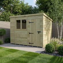 10 x 7 Pent Shed Tanalised (Single Door, With Windows)