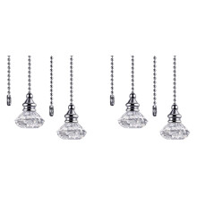 4 Pcs Crystal Pull Chains Ceiling Fan Chain Extension Fan Pull Chain Pendant 50cm Ceiling Fan Chain Extender Ornament