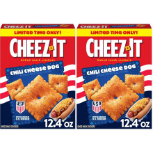 Cheez-It Baked Snack Crackers, U.S. Soccer Sponsor, Chili Cheese Dog, 12.4oz Box (1 Box) (Pack of 2)