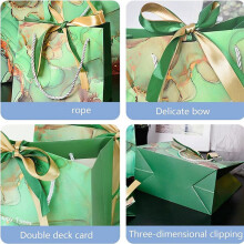 2Pcs Paper Gift Bags with Bow Ribbon Present Bag Pouches with Handles for Birthday, Wedding, Christmas, Party, Shopping