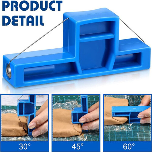3Pcs Angle Cutting Clay Tool and Clay Cutters Wire Set Include Steel Wire Bevel Cutter Bevel Tool for Pottery Sculpting 1