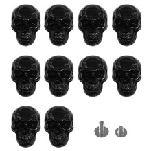 10 St Skull Stud DIY Nit Conchos för Läder Dekorativt Spänne med Stort Huvud för DIY-Hantverk Som Görs Svart