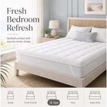 Double Mattress Topper 4 Inch / 10cm 1000 GSM Microfiber UK (137x190cm)