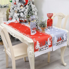 Red Christmas Tablecloth Xmas Decoration Supplies Fabric Table Runner Christmas Table Decoration