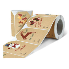 500Pcs Christmas Gifts Tags Stickers Self Adhesive Christmas Label Classic Xmas Gift Name Tags Decals for Festival Party