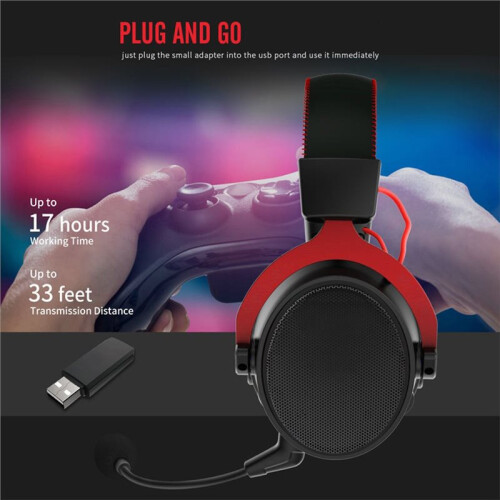 Cuffie da Gioco Wireless 2.4GHz e  5.3 con Cancellazione del Rumore, Microfono e Stereo, Compatibili con per PS5, per PS4, PC e . 1