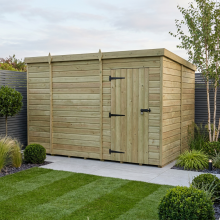 9 x 8 Pent Shed Tanalised (Single Door, No Windows)