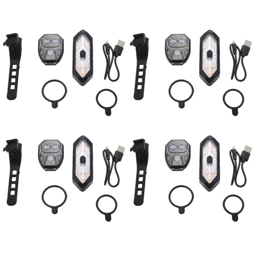 4X Clignotants de Vélo Télécommande Indicateur de Direction de Vélo Vtt LED Feu Arrière USB Rechargeable