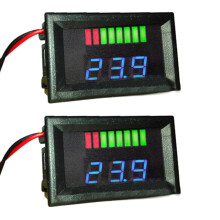 2X 12V ACID Lead Battery Capacity Indicator Charge Level LED Tester Voltmeter
