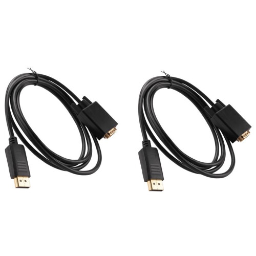 2X  to VGA Cable (DP to VGA Cable) 6 Feet
