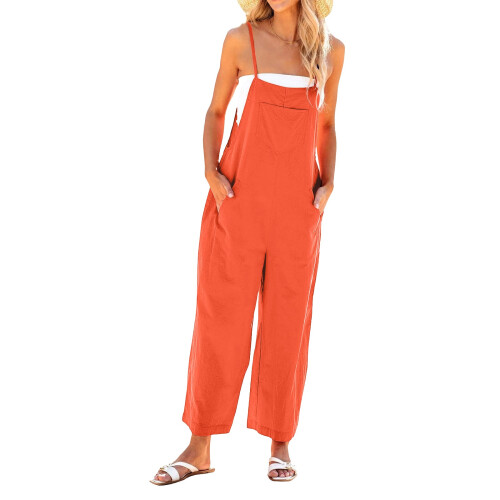 Combinaisons pour femmes, coupe ample-Orangerouge S