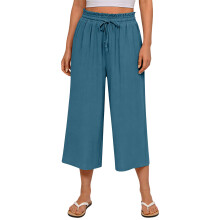 Pantalons pour femmes, pantalons Gaucho à jambes-Bleu ciel XXL