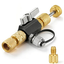 Valve Core Removal Tool for Home HVAC Appliance, 1/4" and 5/16" Mega Flow Vacuum-Rated Core Removal Installer Tool, 1Set