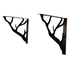 1set Metal Shelf Bracket with Branch-Inspired Design, Ideal for Decorative and Practical Kitchen Shelving