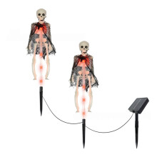 4PC Solar Halloween Skeleton Lights Pathway Stakes Outdoor Garden Yard Decor LED