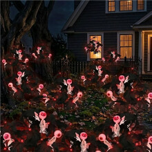 4Pcs Halloween Decorations Outdoor Solar Powered Eyeball Stake Lights Yard Decor