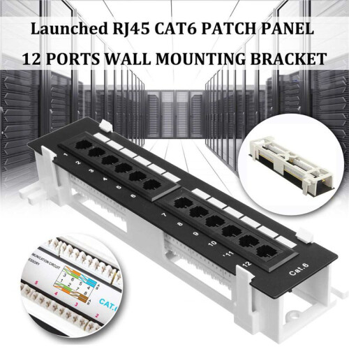 6X Network Tool Kit 12 Port CAT6 Patch Panel RJ45 Networking Wall Mount Rack with Surface Wall Mount Bracket 1