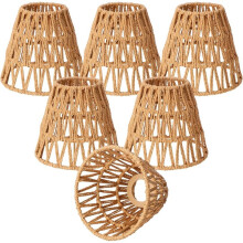 6pcs Natural Rattan Bell Lamp Shades