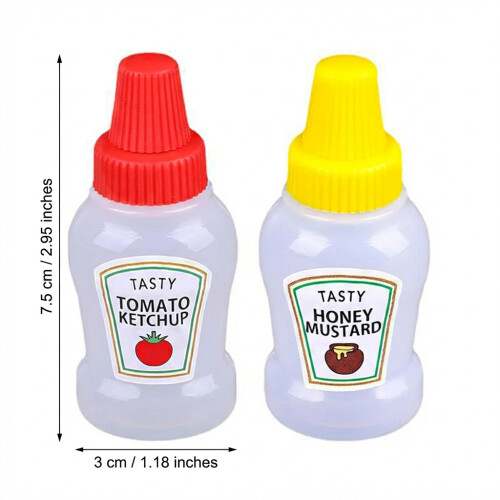 (tomato sauce) 2Pcs 100ml Leak-Proof Sauce Bottles 1