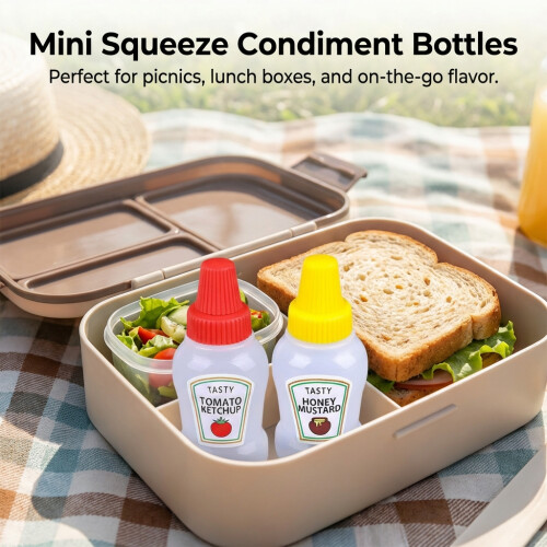 (tomato sauce) 2Pcs 100ml Leak-Proof Sauce Bottles 2