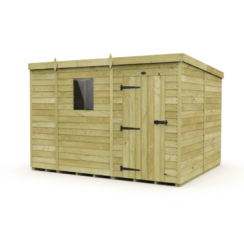 9 x 8 Pent Shed Tanalised (Single Door, With Windows) 1