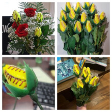 Softball Rose Sport Leather Rose Handmade Artificial Softball Flowers Gift for Softball Mom Fans Team Graduation,D