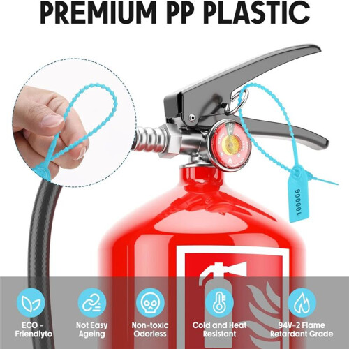 1000 Pcs Plastic Tamper Seals Fire Extinguisher Tags Security Tags Seals Safety Numbered Zip Ties Labels Light