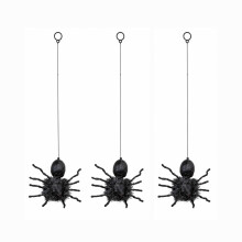 3 Pack of 2ft Battery Operated Ash Dropping Dangling Halloween Spider Animatronic Decoration