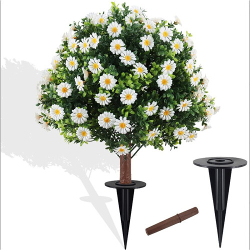 2 Pcs 24" Artificial Topiary  Daisy Flowers 2