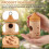 3 Pack  House for Outdoors Hanging, Wooden Houses for Outside Nesting 4