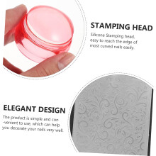 Silikonstempel-Set für Nagelkunst, 3 Sets à 9 Stück, Rot und Blau, große runde Stempelplatten, DIY-Maniküre-Werkzeug