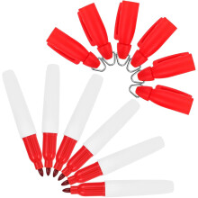 6 rote, ölbasierte Golfballmarker mit Schlüsselanhänger – Tragbare Golfball-Linienzeichnungswerkzeuge