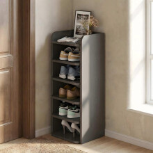 (6-Tier, 62cm W) Entryway Shoe Rack Shoe Storage Cabinet in Black