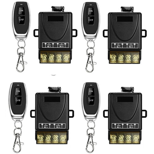 4X 433MHz 220V Water Pump Remote Control  1Ch 30A Receiver Module /OFF Wireless RF Transmitter for Light LED