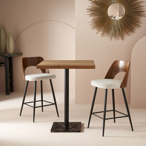 Signature Beige fabric counter stool, 45 cm wide - AUSTIN 1