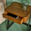 Signature SCARLETT bedside table in solid oak and metal 6