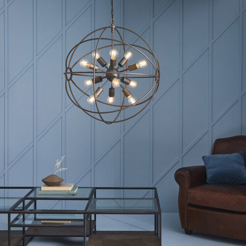 Signature Sputnik Grey Metal Chandelier D100cm 2