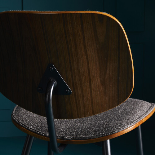 Signature Set of 2 Grey/Brown Fabric Chairs - Olympia 2